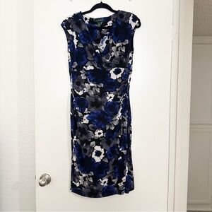 Ralph Lauren Floral Jersey Sleeveless Sheath Pencil Dress